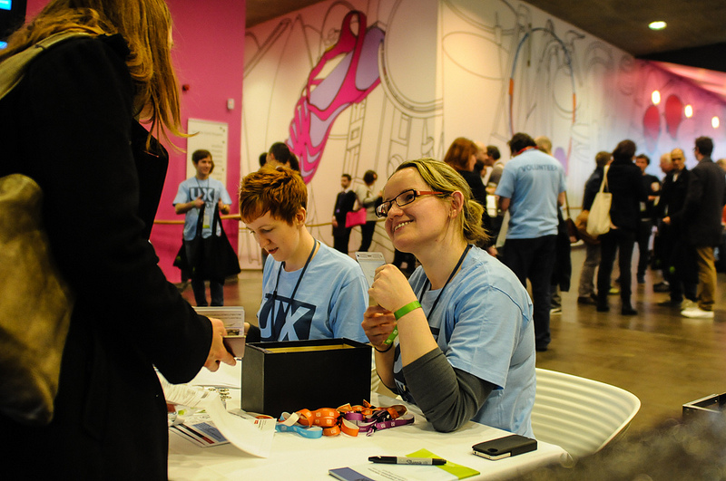 Myself and @alexandtheweb registering attendees. Photo credit Andy Parker on behalf of Clearleft.